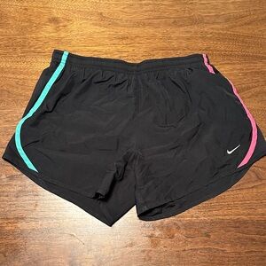 Nike Black Shorts with colorful stripes